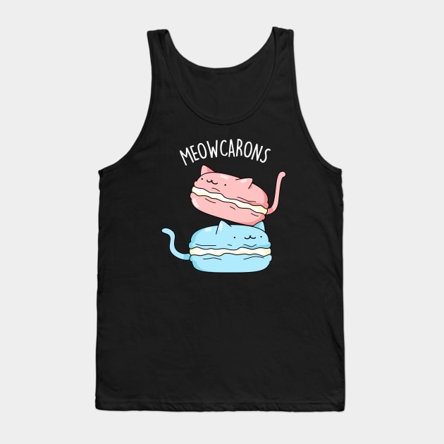 Meowcaron Cute Cat Macaron Pun Tank Top by punnybone